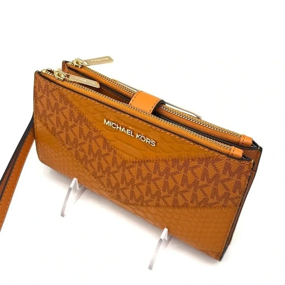 Michael Kors Large Double Zip Wallet Wristlet Cider Multi - Picture 6 of 8